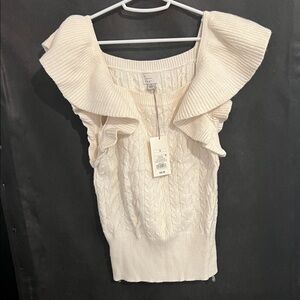 Target Off-the-Shoulder Sweater in Cream